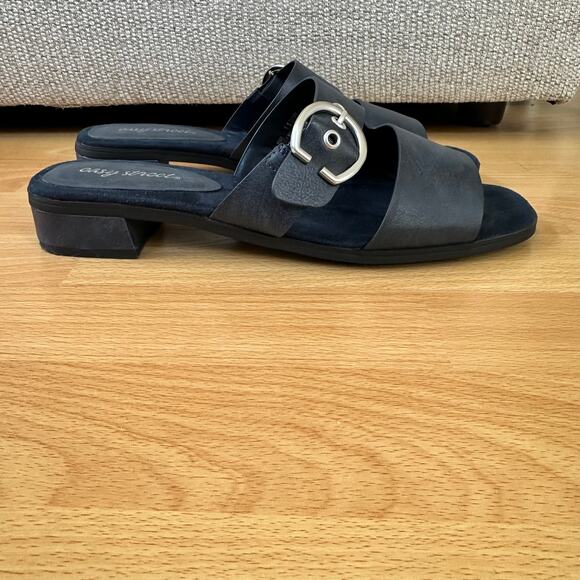 Easy Street Women's Viviana Heeled Sandals Navy Slip On Padded Insole Size 11 - Picture 2 of 10